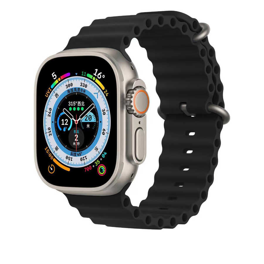 Apple Watch Sydney Serenity Silikon Kordon - Black