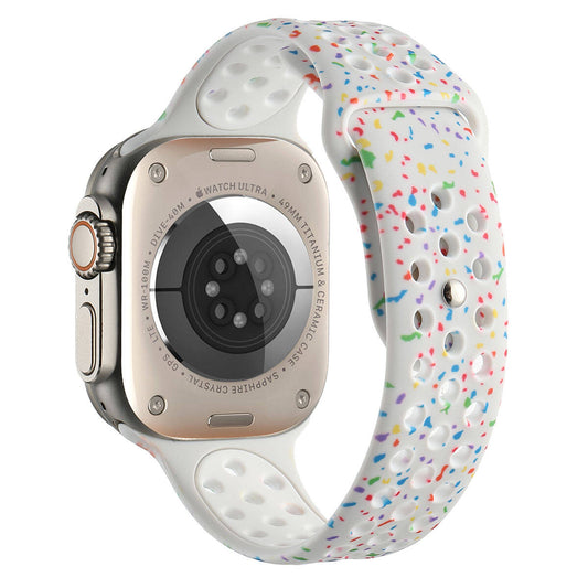 Apple Watch Barcelona Speckle Silikon Kordon - White