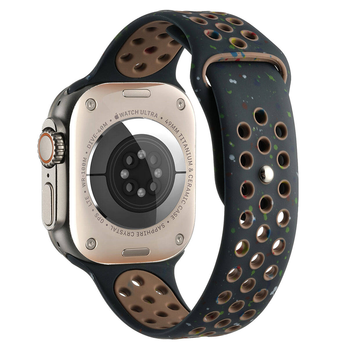 Apple Watch Barcelona Speckle Silikon Kordon - Black