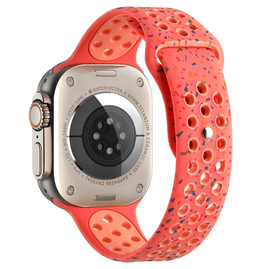 Apple Watch Barcelona Speckle Silikon Kordon - Orange